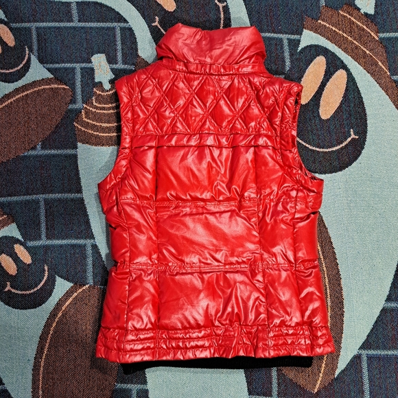 🌈ONLY RED MOTO PUFFER COAT/VEST -XS - Picture 5 of 12